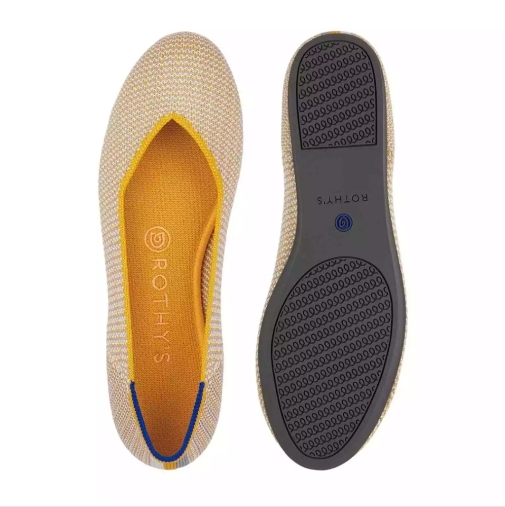 Rothys Retired Dandelion Triple Stitch Flats Women’s Size 8.5